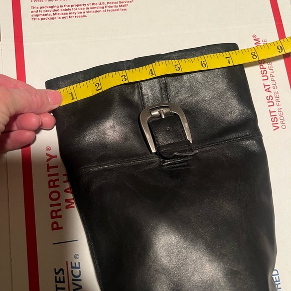 Franco Sarto black leather boots 10.5 jones buckle 1.75” heel - Picture 11 of 11